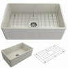 Bocchi Classico Farmhouse Apron Front Fireclay 30 in. Single Bowl Kitchen Sink in Biscuit 1138-014-0120
